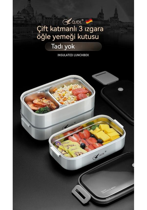 Edelstahl Versiegelte Isolierte Brotdose Schicht-Lunchbox Weiß