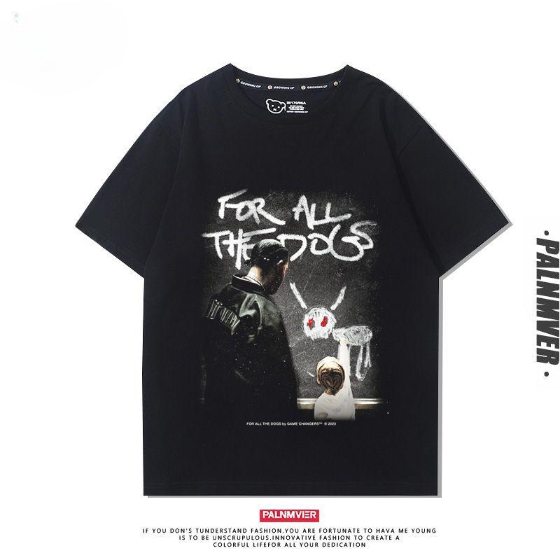 Hip Hop Drake Drake Nieuw Album voor All The Dogs Korte Mouw Heren T-Shirt Street Europese en Amerikaanse Trend Kleding Zomer