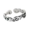 Adjustable Open Ring Women Men Vintage Scroll Leaf Motif Copper Band Retro Boho Chic Jewelry