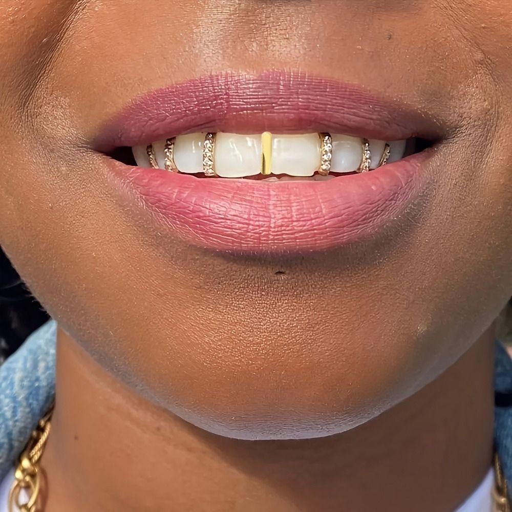 3/5 ks Bling Hip Hop Zubní Grillz Punk Jednoduché Zubní Rovnátka Trendy Jednoduché Klipy Grillz Párty