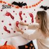 Dekorative Fensterfolie Halloween Blutfingerabdrücke/Fußabdrücke Wandaufkleber Abnehmbare Aufkleber Gruselige Wasserdichte Kratzfeste Aufkleber DIY Dekoration