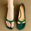 Sandały na mezzaninie damskie letnie do noszenia na zewnątrz damskie 2025 nowe letnie buty damskie okrągły nosek płaska podeszwa zielone buty na obcasie w kształcie worka damskie