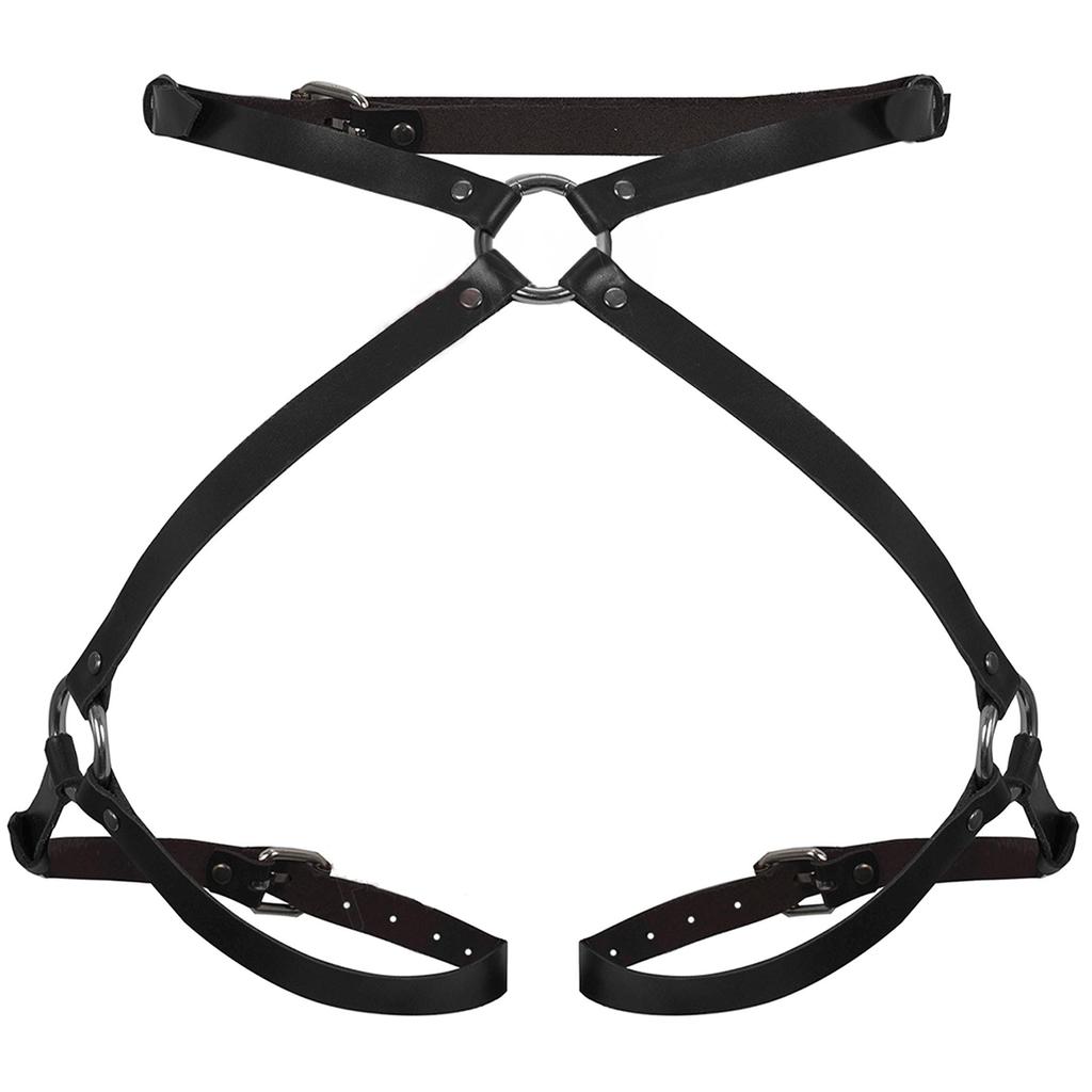 Cintura da donna taglie forti, Harness per gamba e glutei in ecopelle punk, Fashion Harness a giarrettiera in ecopelle, Cintura per outfit Rave.
