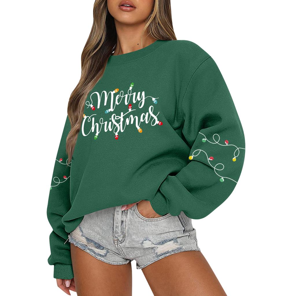 Women  Tops Women's Long Sleeve Sweatshirt Casual Crewneck Loose Fit Pollover Fleece Tops