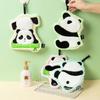 Cute Panda Zoo Hand Towel Kids Cartoon Absorbent Coral Velvet Towel Kitchen Bathroom Hanging Rag Handkerchiefs children Adult