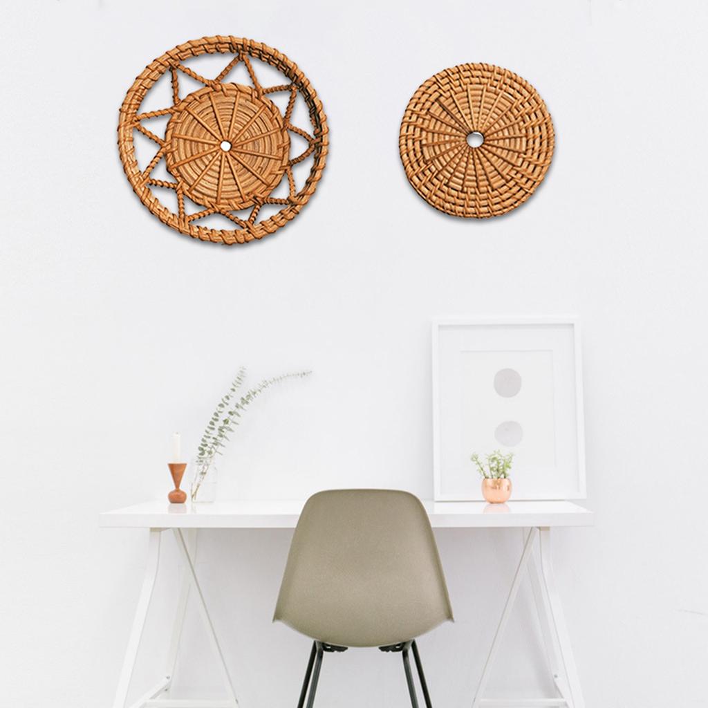 Artisanal Rattan Wall Ornament,Hand Woven Rattan Basket for Contemporary Wall Decoration