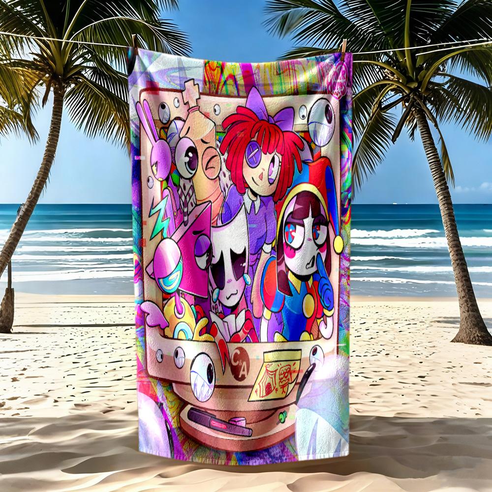 Digital Circus Beach Towel Soft Durable Quickdry Comfortable Lightweight