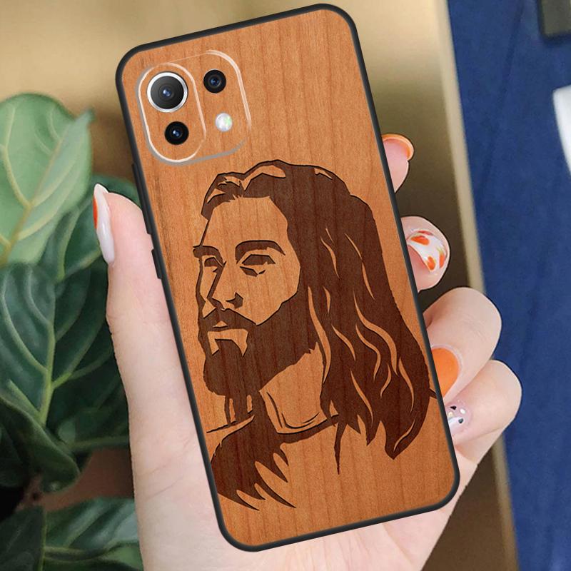 Buddha Jesus Guadalupe Wood Case For Xiaomi POCO X3 X5 F5 Pro C65 X4 F3 F4 M5s Mi 11T 12T 13T 12 Lite 14 13 Pro Cover