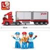 345PCS City Double Container Freight Car Building Blocks Transport Truck Car Model Bricks Sets Educational DIY Toys For Kids