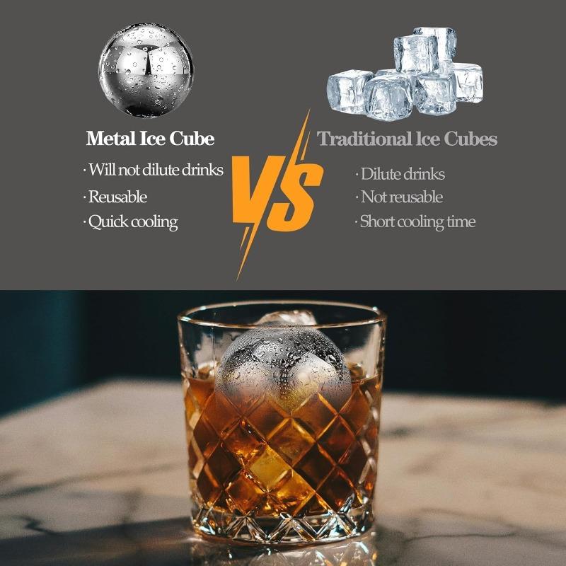 1/2 Pc Stainless Steel Frozen Ball Ice Round Ice Cube Whiskey Stone Ball Shape Beverage Beer Cooler Bar Party Accessories Tools