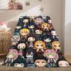 Demon Slayer Brilliant 2D Print Flannel Blanket Cute Cartoon Pattern for Home Decor Bed Sofa Travel Picnic Blanket_LIAN