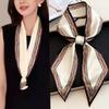 Korean Version of Rabbit Long Silk Scarf Streamer Women's Spring and Autumn New Scarf Double-layer Double-sided Decorative Scarf Handle Tied Bag