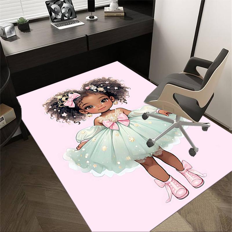 

1PC flower dress Anti-slip carpet, suitable for Office, bedroomand playrooms. It can also be used as a sofa footrest cover-W87 60cm by 90cm