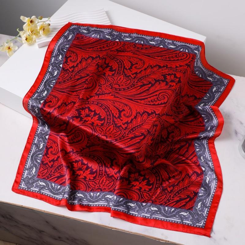 

70см Роскошный шарф с принтом «кешью» для женщин Весенне-летний тонкий шарф из искусственного шелка Модный универсальный платок Головной платок Шарфы One Size