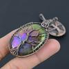 Natural Tree Of Life Multi Labradorite Copper Wire Wrap Pendant 2.56" v2d24