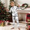 Handbemaltes Eltern-Kind-Outfit - Aufdruck Rundhals Eltern-Kind Langarm Lange Hose Hausanzug Anzug