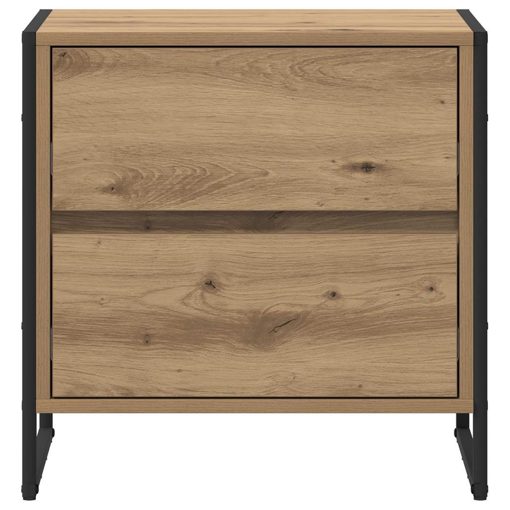 Nightstand Set of 2 Industrial Style Oak Veneer 50 x 39.5 x 50 cm