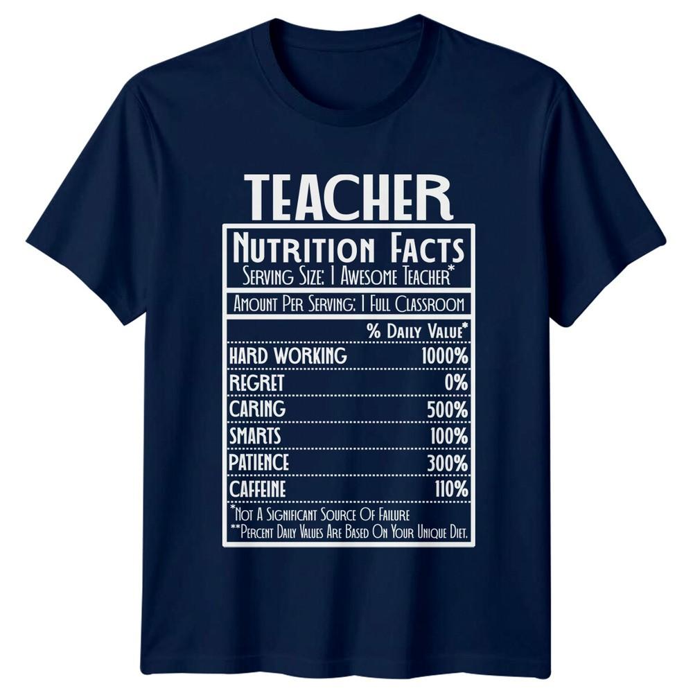 Teacher Nutrition Facts Funny Job Title TShirt