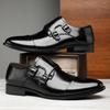 Fashion Britain New Fashion Gentleman Pointed Black Brown Business Casual Shoes For Men Monk Strap Loafers Formal Wedding Dress Footwear