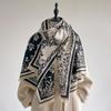 Women's Winter Faux Cashmere Scarf Thick Warm Patterned Cashew Flower Animal Print Travel Blanket Fashion Luxurious Accessory
