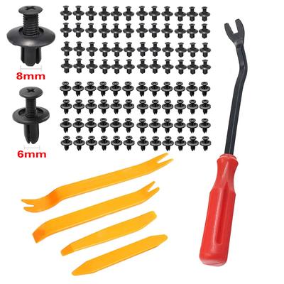Car Fastener Clips Set Fender Rivet Clips Kit 6mm/8mm Auto Body Bumper Door Trim Panel Push Retainer Plastic Pin Rivet Repair