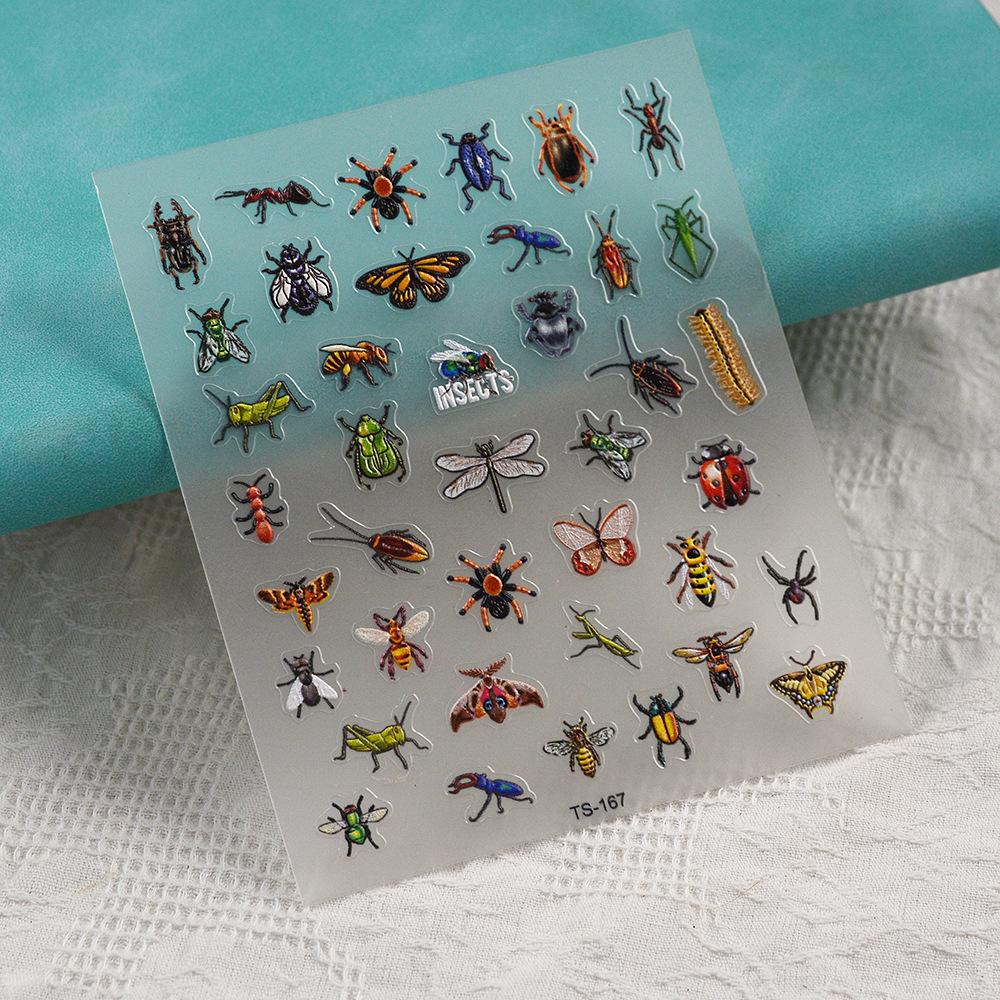 Stickers, Thin Translucent 3D Retro Nail Decals for DIY Manicure Decoration