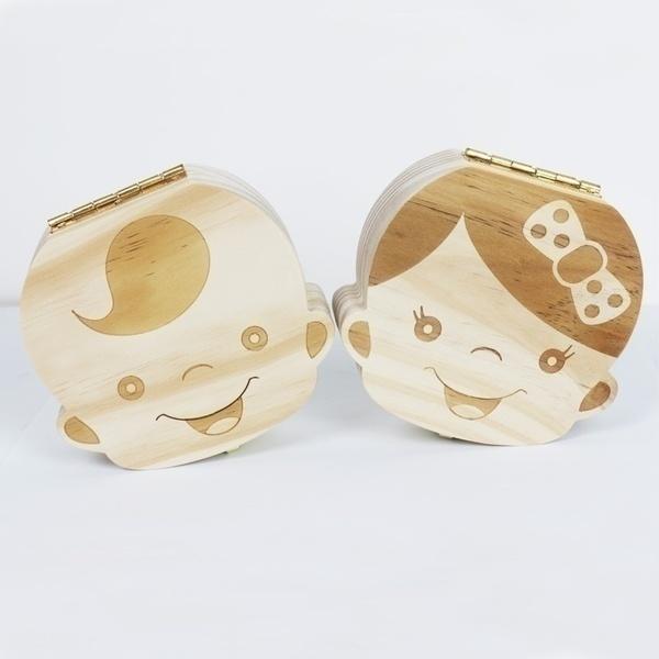 10 Sprachen: Englisch, Niederländisch, Spanisch, Portugal, Französisch, Russland. Baby-Zahnbox aus Holz, Organizer, Milchzähne, Aufbewahrung, Zähne sammeln, Nabelschnur, Gifs speichern