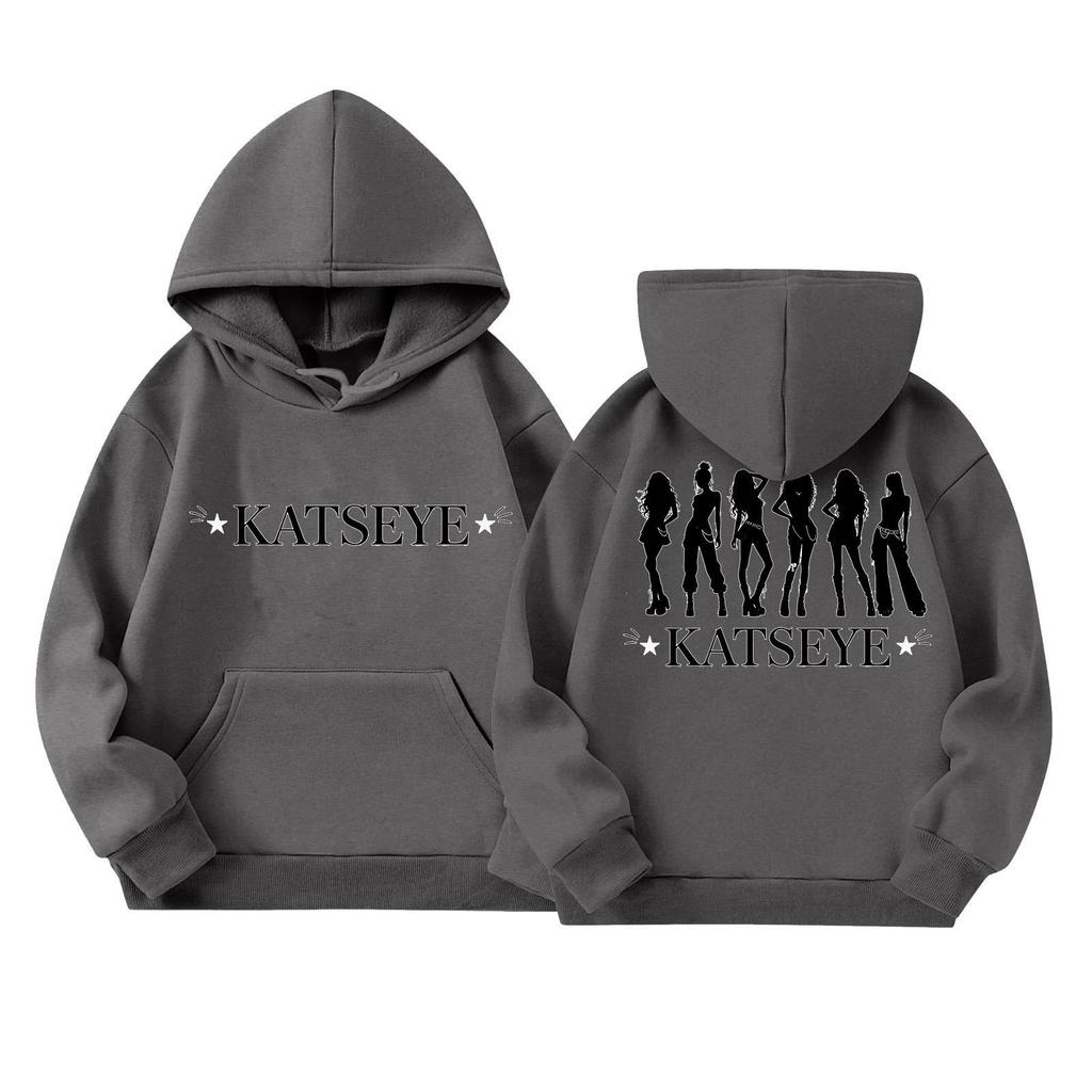Girls' Fashion Long-Sleeve Hooded Sweatshirt with Print and Pockets