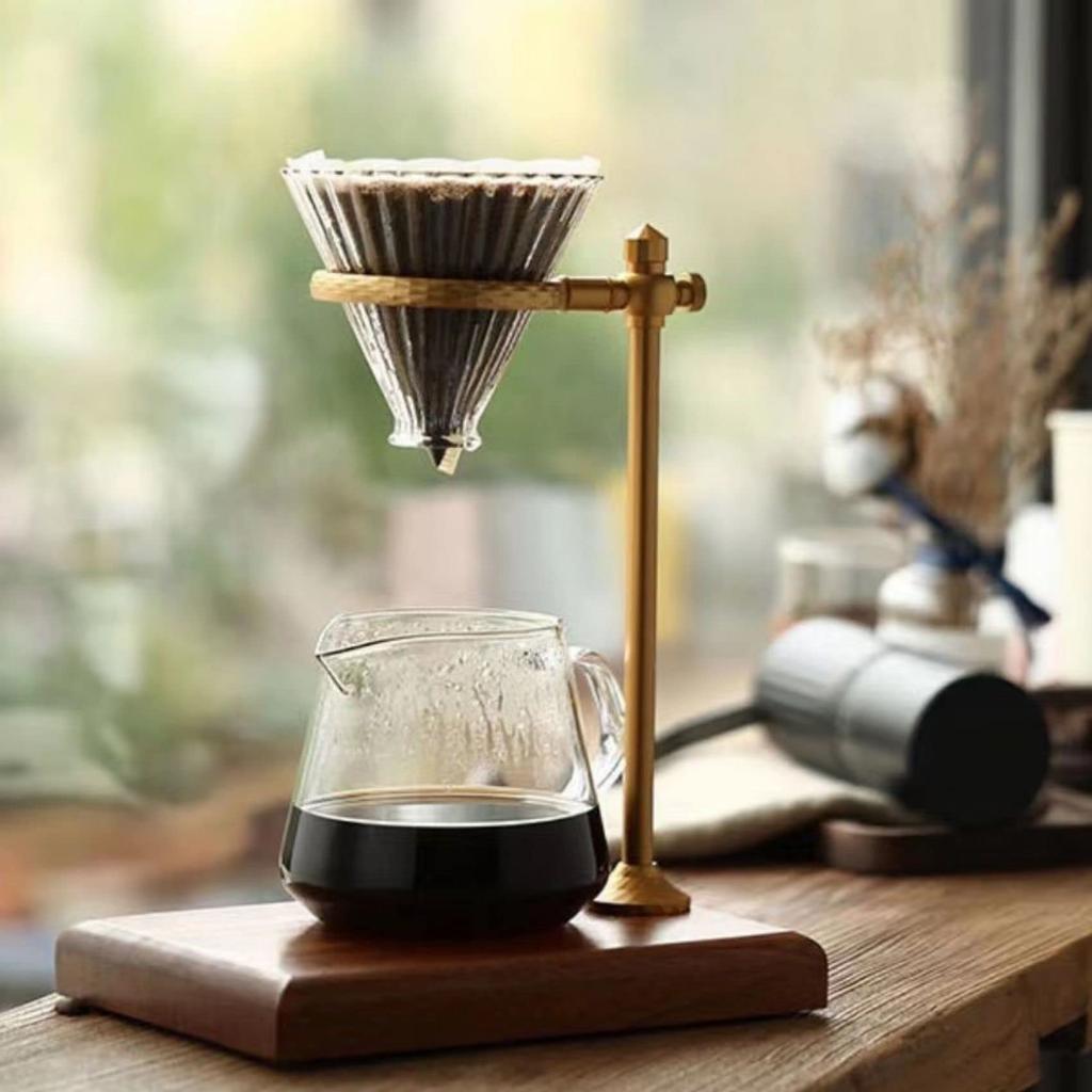 WOOD SHOW coffee utensil set coffee drip stand coffee dripper coffee server (3 piece coffee utensil set)