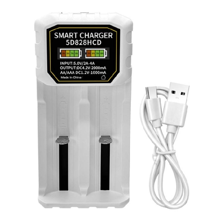 

Multi Battery Intelligent Charging Double Slot USB C Port For 18650 26650 26800 21700 32850 Plastic Construction