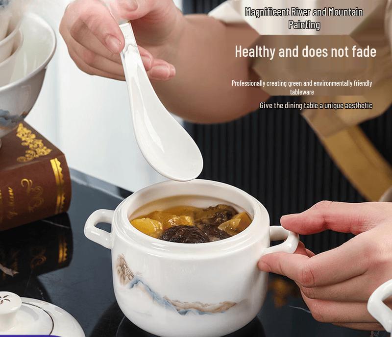 Hanyou Harmony Keramik-Schmortopf mit zwei Henkeln und Deckel