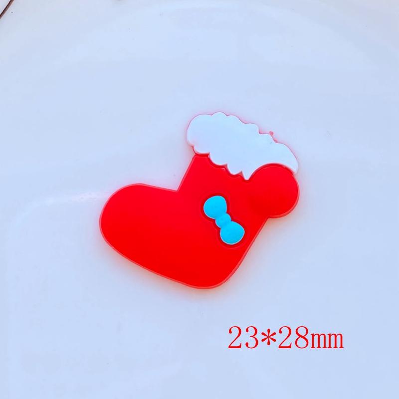 20pcs New Pattern Cute Cartoon Christmas PVC Flexible Glue Flat Back DIY Scrapbook Embellishment Phone Craft Decoration L88