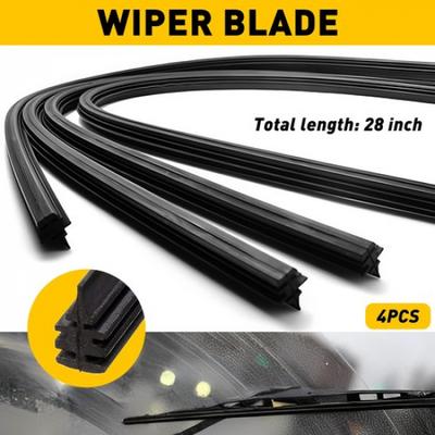 4 Stück 28" 6mm Auto Bus Gummi Universal Rahmenlos Scheibenwischerblatt Nachfüllung EV