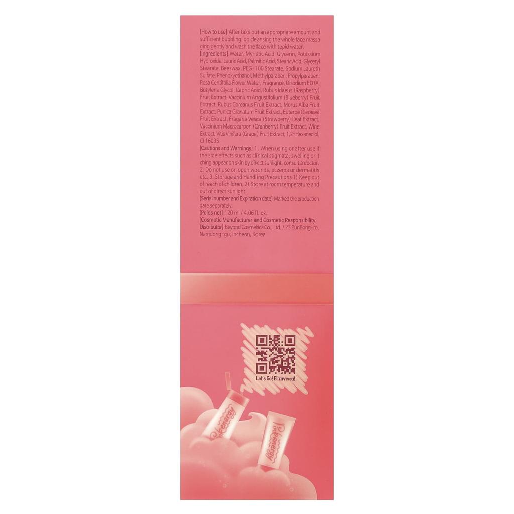 Elizavecca Clean Piggy Pink Energy Foam Cleansing, 4.06 Fl Oz (120 Ml)