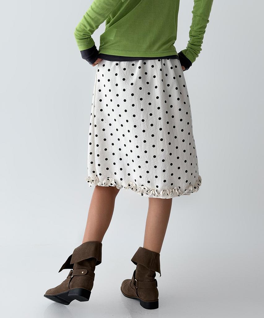 The Green Lab Dot Frill Skirt [Ivory]