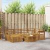 7 Piece Outdoor Corner Sofa Set Natural Solid Acacia Wood