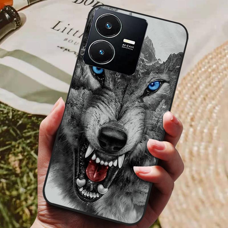 Für Vivo Y22 Hülle Weiches Silikon Stoßfeste Handyhülle für Vivo Y22 Y22s Y 22 s Hüllen Y 22 2022 Schwarzer Bumper Schutzhüllen