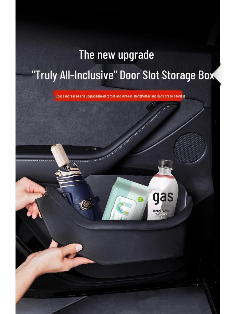 Tesla Model Y Door Slot Storage Box TPE - Full Wrap, Four-Door Set