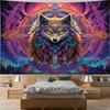 Fox Dreamcatcher Tapestrys Mushroom Fox Wall Tapestries Living Room Decor Aesthetic Cat Tarot Tapestrys Background Cloths