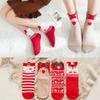 4-12pairs of Christmas stockingswith SantaClaus reindeerbearpattern stripes,Christmas gift socks suitable for both menandwomen.