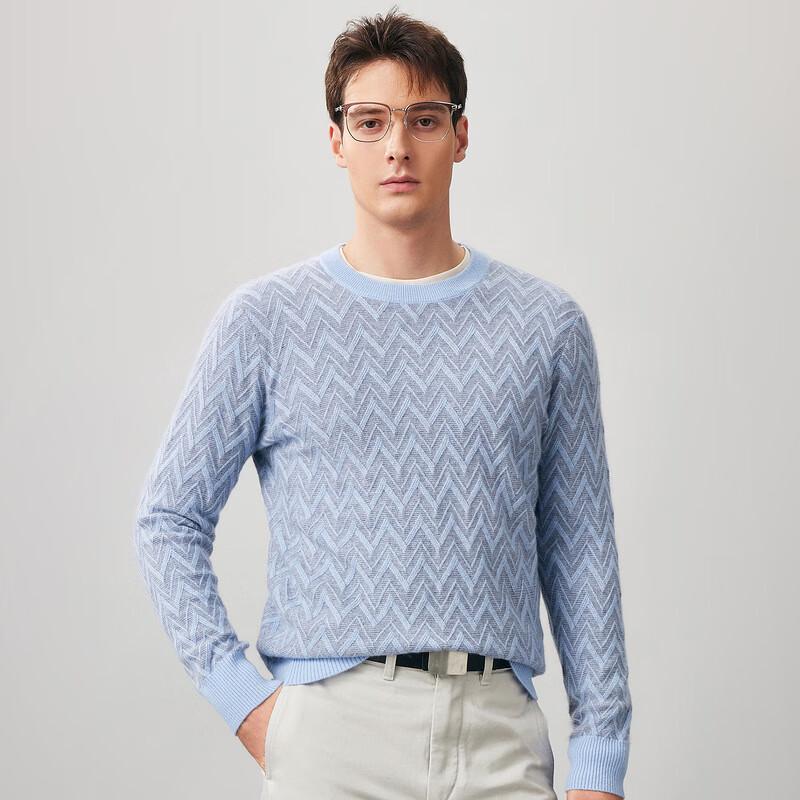 Men's 100% Cashmere Retro Round Neck Sweater