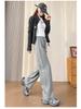 Women's High Waist Cotton Velvet Slimming Wide Leg Sweatpants