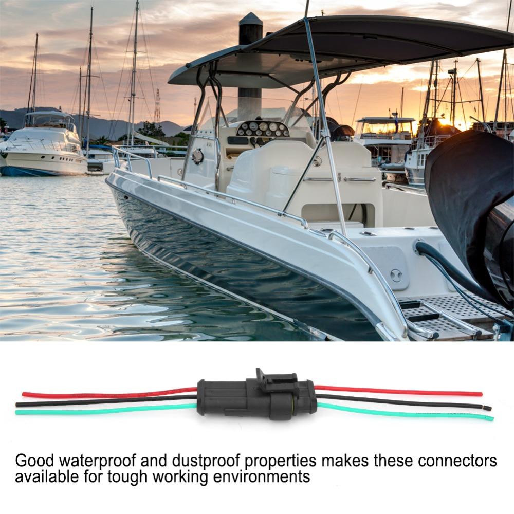 5 Sets 3 Pin Car Electrical Connector Waterproof With Wire Waterproof Connector Electrical Connector Plug Motorcycle Electrical