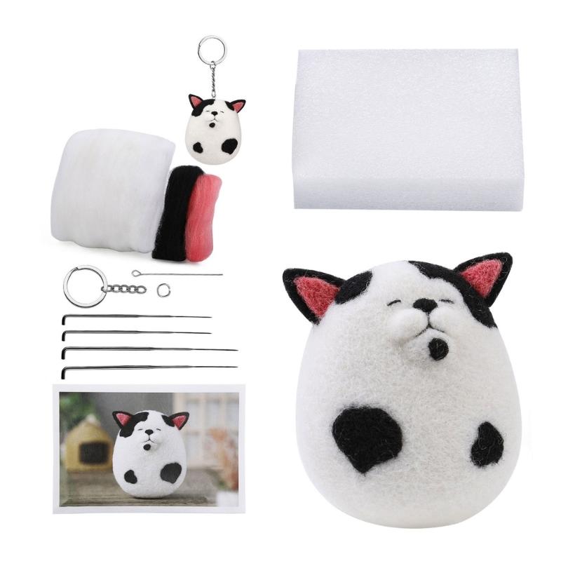 Wool Felt for Beginners DIY Needle Felting Kits Handmade Dolls Tool Art Crafts