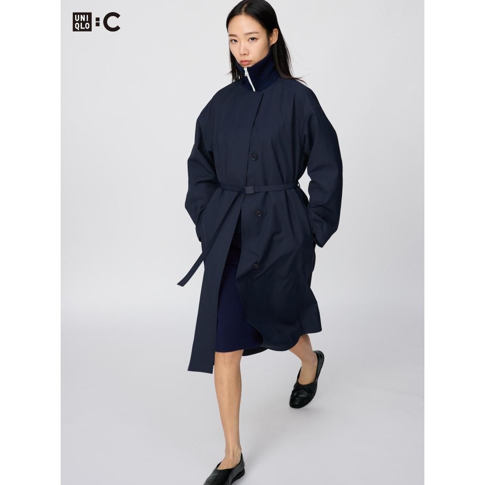 Uniqlo Japan Collarless Long Coat Relaxed Fit