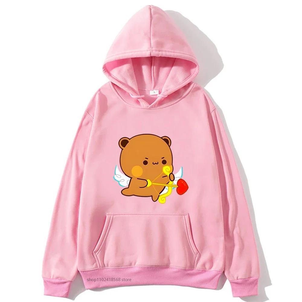 Cute Dudu and Bubu Hoodies Panda and Brownie Bear Couple Sweatshirt Men Women Clothes Kawaii Style Top