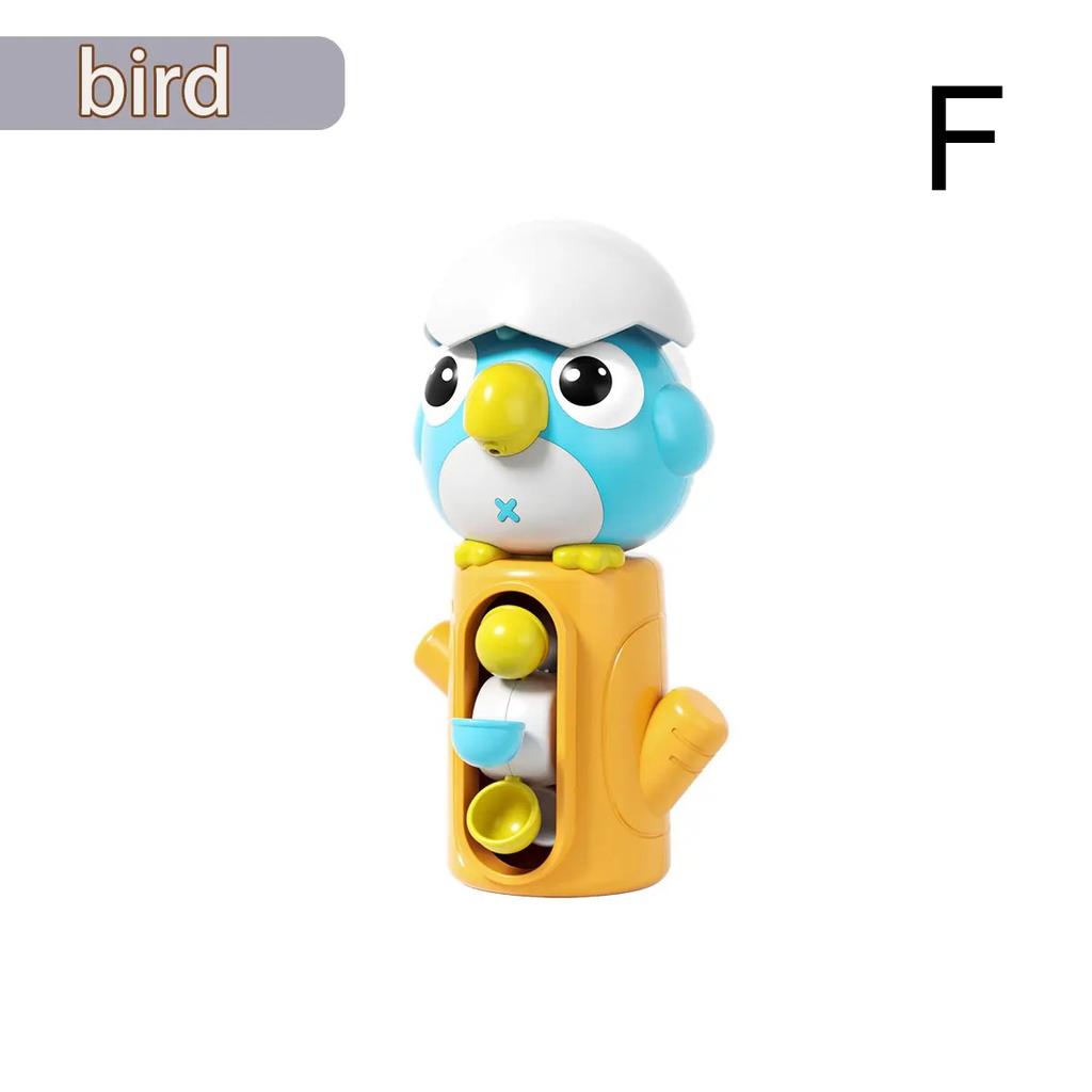 Frog/ Bird Waterwheel Bath Toy For Children Kid Water Play Game In Shower Montessori Gift Spinner With Suction Cup Bathroom