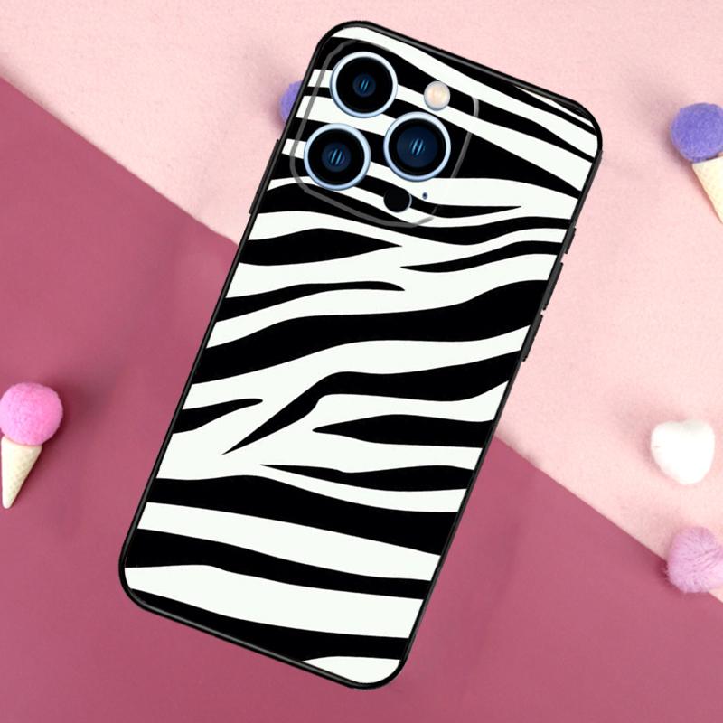 Zebra Skin Print Case For iPhone 16 Pro Max 11 12 13 Mini 14 15 Pro Max 16 Plus XR 16e Phone Back Cover