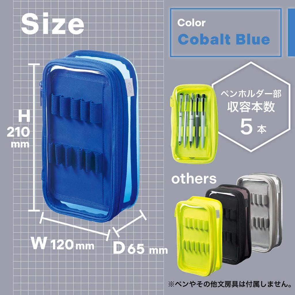 LIHIT LAB XCOA Reversible Clear Pencil Cobalt Case, Blue, A3800-8