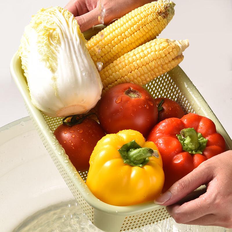 Rectangular Plastic Drain & Rice Sieve Basket